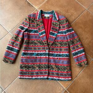 Vintage 80's Saks Fifth Avenue Oversize Blazer Southwest Style size 16(?) Pls Rd